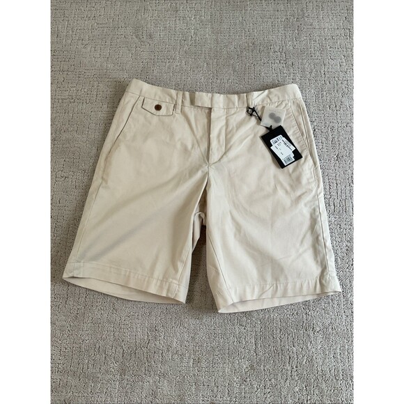 Ted Baker MENS Off White Flat Front Shorts Size 32 X 9.5. NWT - Picture 1 of 10